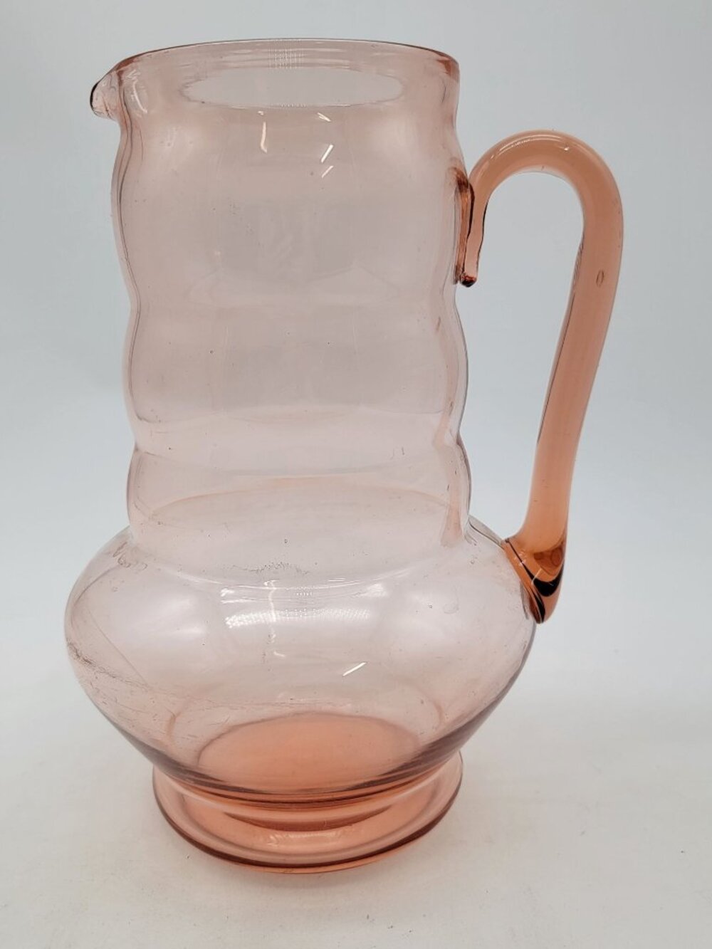 Dunbar Glass Pink Ombre Pitcher Vintage USA Glassware